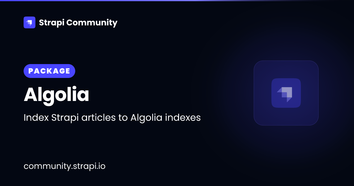 Algolia | Strapi Community